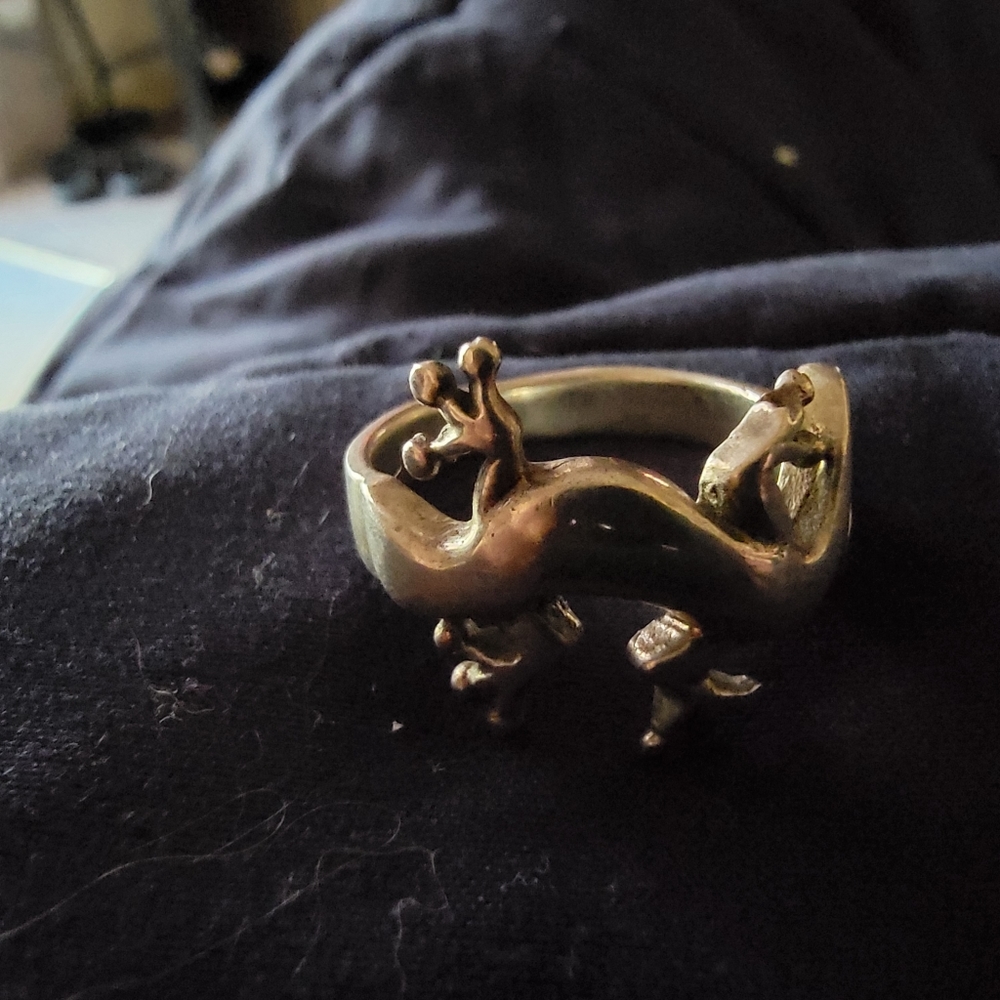 Stainless steel gecko ring size 9